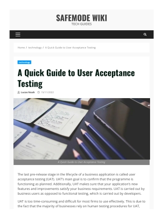 A Quick Guide to User Acceptance Testing