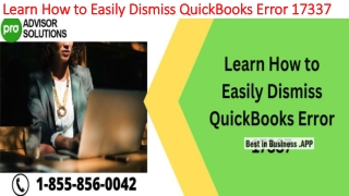 The most useful methods to fix QuickBooks Error 17337