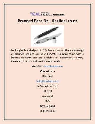 Branded Pens Nz  Realfeel.co.nz