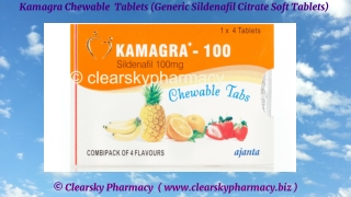 Kamagra Chewable  Tablets (Generic Sildenafil Citrate Soft Tablets)