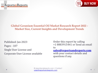 Geranium Essential Oil Market Trend and Revenue Report