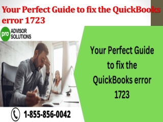 Your Perfect Guide to fix the QuickBooks error 1723