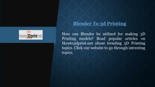Blender To 3d Printing | Howto3dprint.net