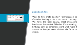 Photo Booth Hire  Partycliks.com