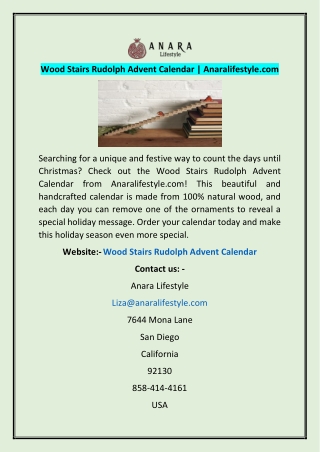 Wood Stairs Rudolph Advent Calendar | Anaralifestyle.com