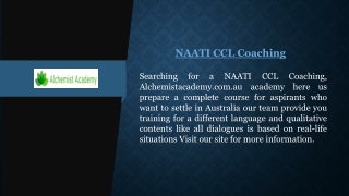 NAATI CCL Coaching |  Alchemistacademy.com.au