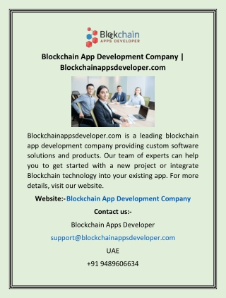 Blockchain App Development Company | Blockchainappsdeveloper.com