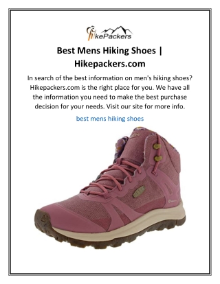 Best Mens Hiking Shoes  Hikepackers.com