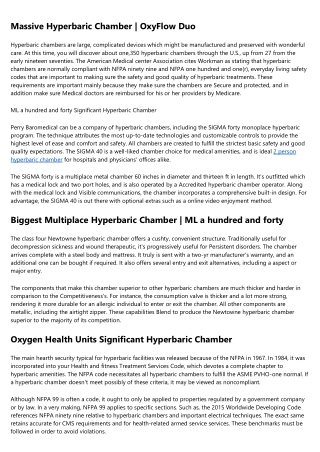 15 People You Oughta Know in the duoperson hyperbaric chamber Industry
