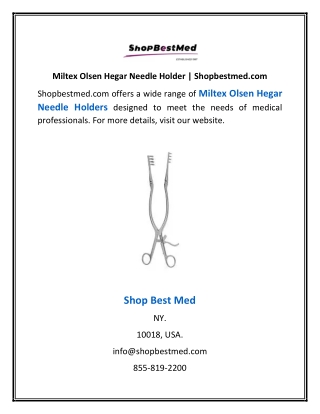 Miltex Olsen Hegar Needle Holder | Shopbestmed.com