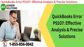 Best methods to deal with QuickBooks Error PS107