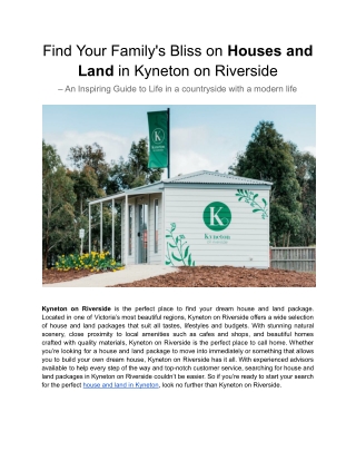 Find Your Family's Bliss in Kyneton on Riverside – An Inspiring Guide to Life by the Campaspe River