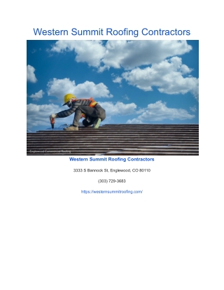 Western Summit Roofing Contractors