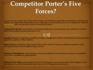 What Is Important Components To A Competitor Porter’s Five Forces