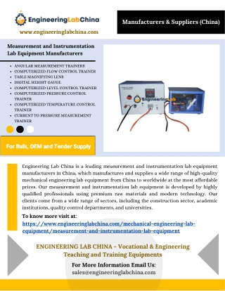 Measurement and Instrumentation Lab Equipment Manufacturers in China