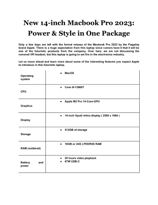 New 14-inch Macbook Pro 2023 Power & Style in One Package