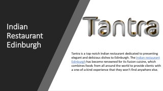 Tantra - Top indian Restaurant Edinburgh