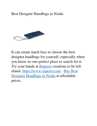 Best Designer Handbags in Noida