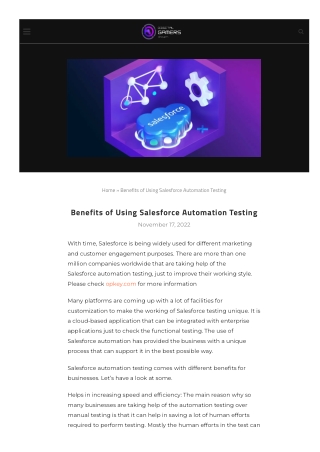 Benefits of Using Salesforce Automation Testing