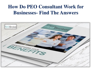 How Do PEO Consultant Work for Businesses- Find The Answers