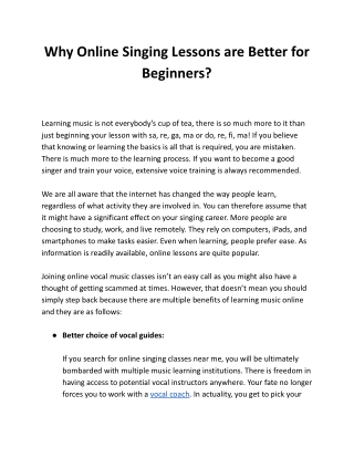 Why Online Singing Lessons are Better for Beginners