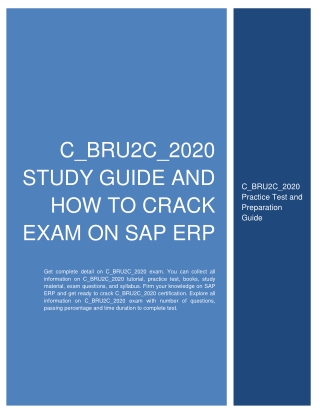 C_BRU2C_2020 Study Guide and How to Crack Exam on SAP ERP