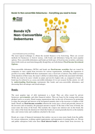 Bonds Vs Non-convertible Debentures Everything you need to know