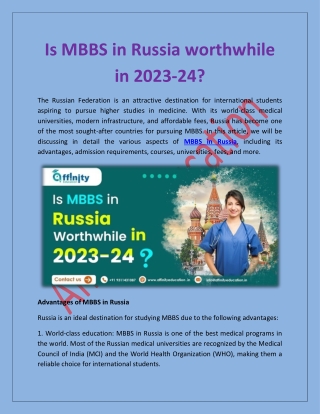 Is MBBS in Russia worthwhile in 2023-24?