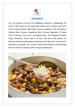 Up to 10% offer order now - Yeti Nepalese menu Goodwood