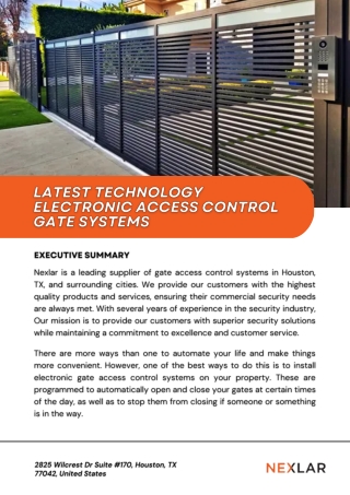 Latest Technology Electronic Access Control Gate Systems