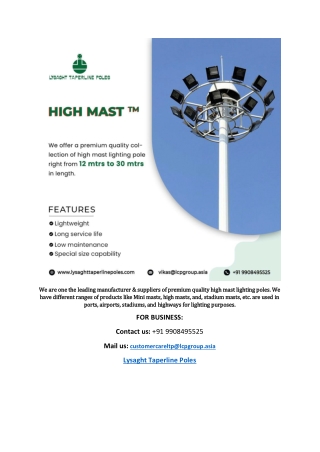 High Mast Manufacturer near me