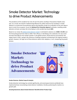 Smoke Detector Market: Technology to drive Product Advancements