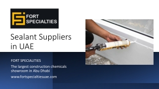 Sealant Suppliers in UAE​