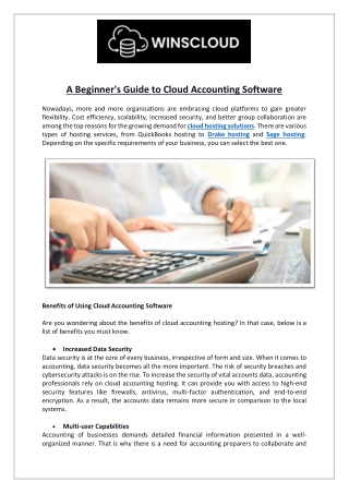 A Beginner's Guide to Cloud Accounting Software