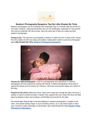 Newborn Photography Bangalore Tips By Little Dimples By Tisha