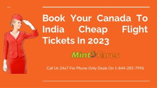 Book Your Canada To India Cheap Flight Tickets In 2023