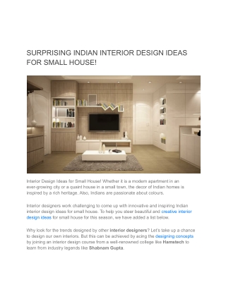SURPRISING INDIAN INTERIOR DESIGN IDEAS FOR SMALL HOUSE