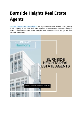 Burnside Heights Real Estate Agents
