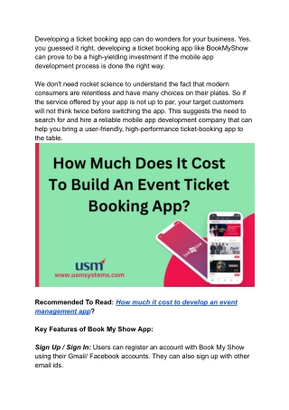 How Much Does It Cost To Build An Event Ticket Booking App