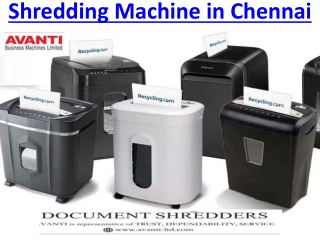 Shredding Machine Manufacturers in India - Avanti-ltd Hyderabad