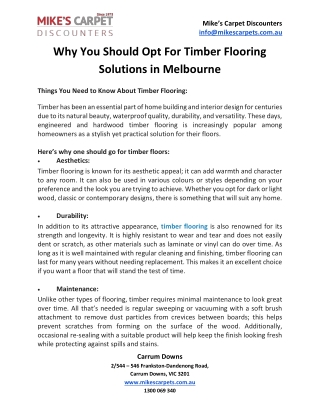 Why You Should Opt For Timber Flooring Solutions in Melbourne