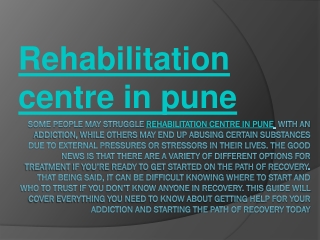 Rehabilitation centre in pune