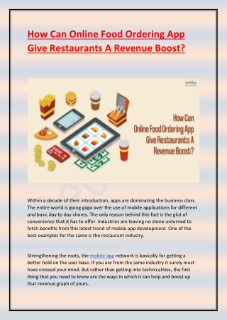 How Can Online Food Ordering App Give Restaurants A Revenue Boost