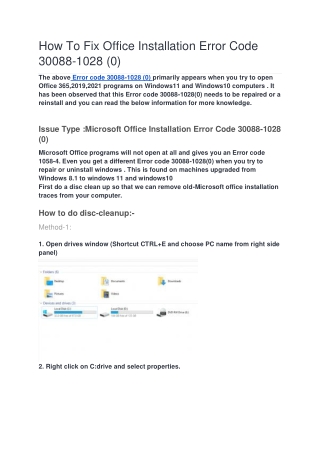 \How To Fix Office Installation Error Code 30088-1028 (0)