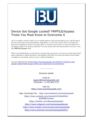 Device Got Google Locked FRPFILE bypass Tricks You Must Know to Overcome it