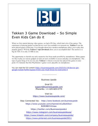 Tekken 3 Game Download  So Simple Even Kids Can do it