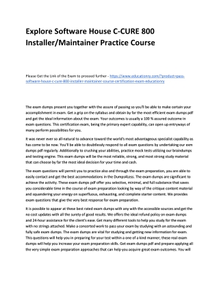 Software House C-CURE 800 Installer/Maintainer Course