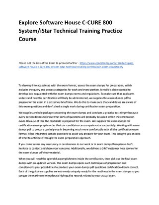 Software House C-CURE 800 System/iStar Technical Training