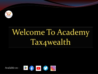 Find The Best Income Tax Certification Course Online at Academy Tax4wealth