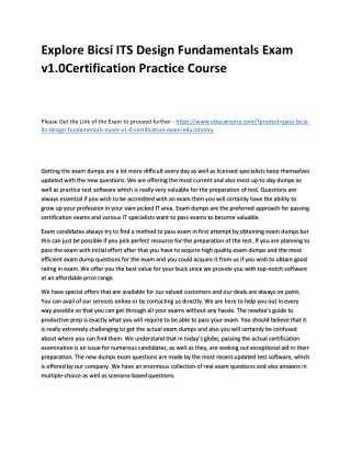 Bicsi ITS Design Fundamentals Exam v1.0Certification